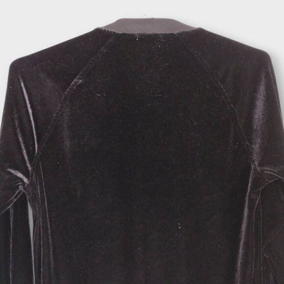 Juicy Couture Womens Jacket Sz Medium Black Stretch Zip Pockets Goth Witchy Y2K - Picture 8 of 11